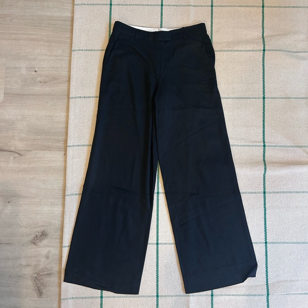 Reformation Black Wide-Leg Trousers